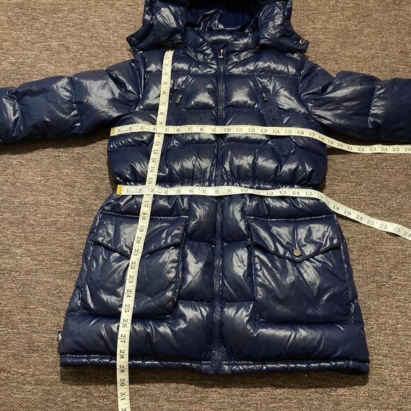 Polo Ralph Lauren Down Puffer Jacket Coat Youth Girls Size XL 16 Blue Hooded - Picture 9 of 12